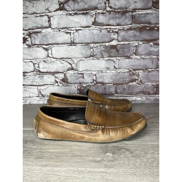 To Boot New York Brown Leather Penny Loafer Driving Shoes Men’s Sz 10.5D US/44EU - Picture 1 of 16